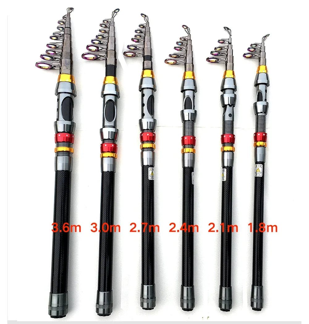 Telescopic Carbon Fiber Fishing Rod (1.8M–3.6M)